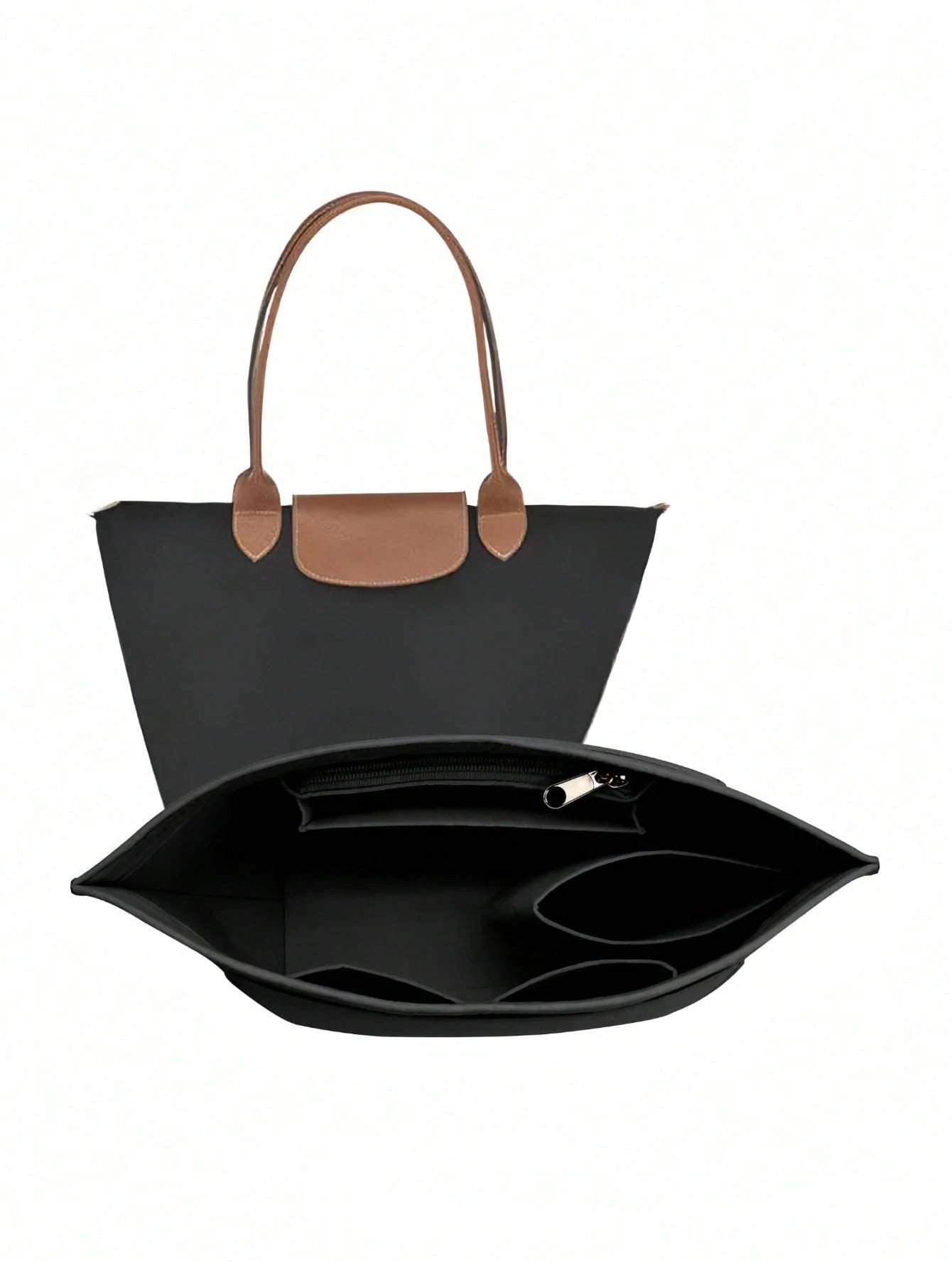 Tote Bag Organizer Insert, Felt Handbag Organizer With Multiple Pockets, Zipper Pouch, Bag In Bag