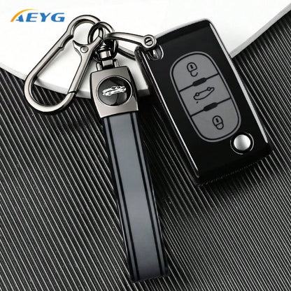 TPU Car Key FOB Case Cover For Peugeot 207 307 308 407 408 3008 5008 Citro En C2 C3 C4 C5 C6 C8