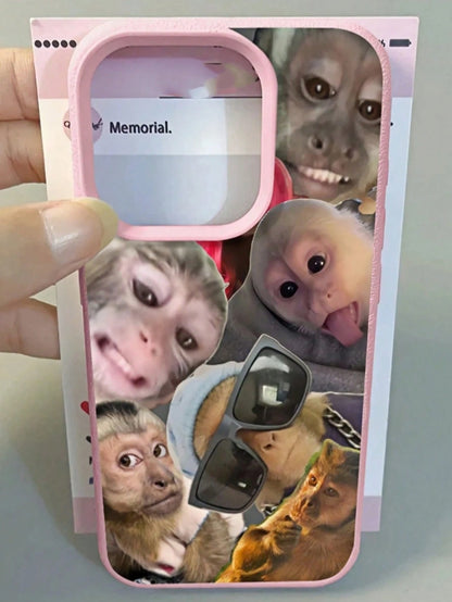 TPU Ugly-Cute Funny Fashion Phone Case 1pc Monkey Graphic Pattern Matte Textured Thick Shockproof TPU Phone Case, Compatible With Iphone 17 16 15 14 13 12 11 Pro Max/Plus/7/8/Air, Elegant Gift Birthda
