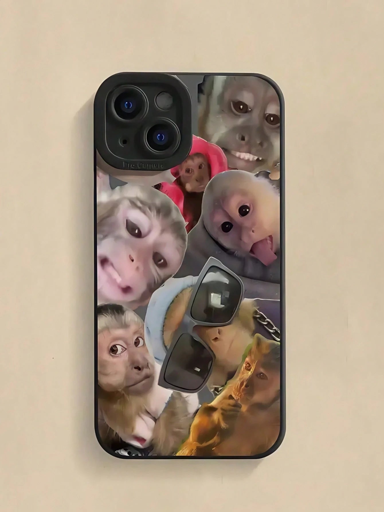 TPU Ugly-Cute Funny Fashion Phone Case 1pc Monkey Graphic Pattern Matte Textured Thick Shockproof TPU Phone Case, Compatible With Iphone 17 16 15 14 13 12 11 Pro Max/Plus/7/8/Air, Elegant Gift Birthda