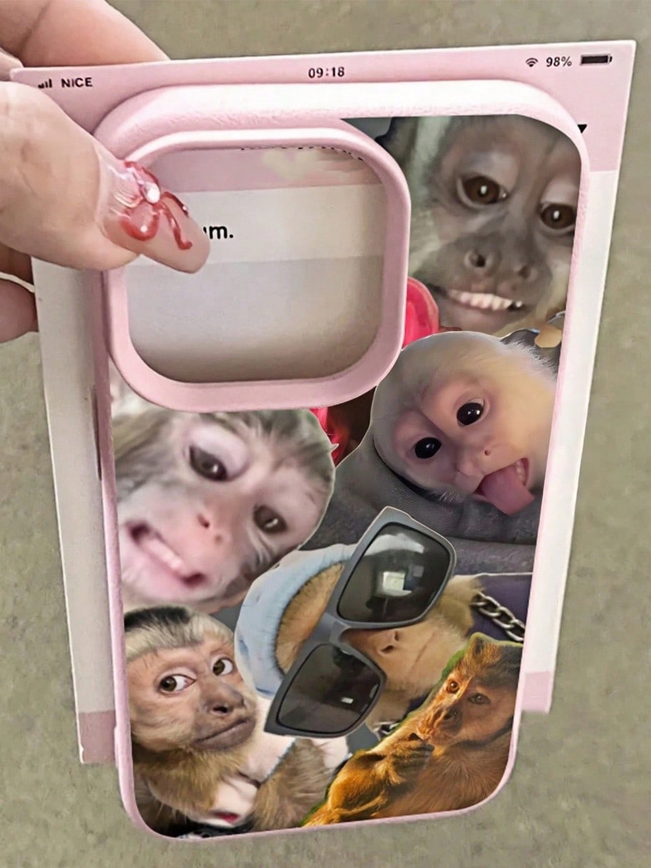 TPU Ugly-Cute Funny Fashion Phone Case 1pc Monkey Graphic Pattern Matte Textured Thick Shockproof TPU Phone Case, Compatible With Iphone 17 16 15 14 13 12 11 Pro Max/Plus/7/8/Air, Elegant Gift Birthda