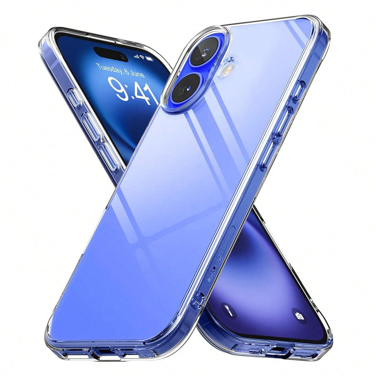 Transparent Blue TPU Screen Protection 1pc Soft TPU Phone Case Compatible With Apple 17/17Pro/17ProMax/17Air/16 16 Pro 16 Plus 16 Pro Max/16e/ 15ProMax/ 15Plus 14 13 12 11 Shock-Absorbing Bumper Pro