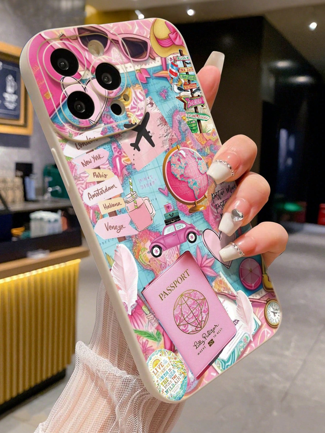 Transparent Shiny AB Rhinestone Magnetic Phone Case, Compatible With IPhone 18 Pro Max, Shockproof Airbag Corner MagSafe Transparent Case, With Shiny Diamond Frame, Soft Edge Hard Back Protective Shel