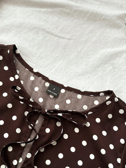 Travachic Women's Printed Chiffon Camisole For Spring/Summer Vacation Polka Dot Top,Summer Top