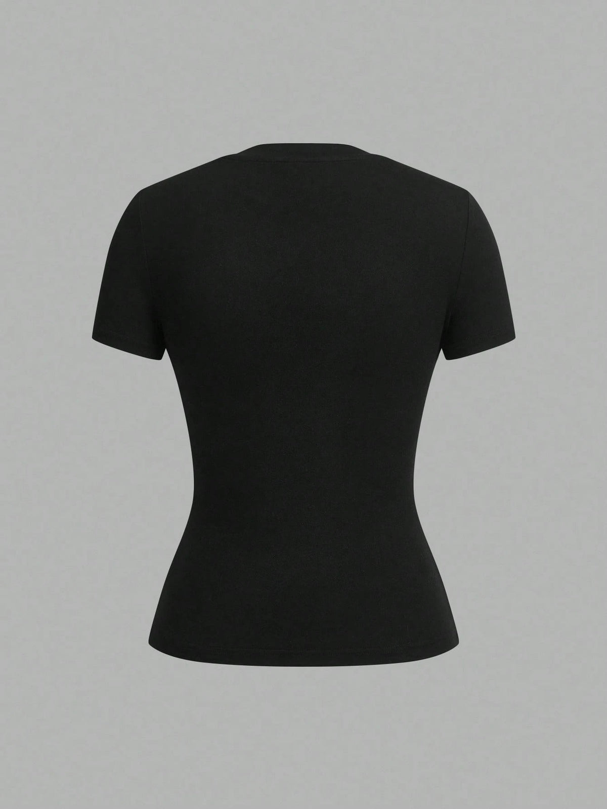Tseoso 2pcs Black Short Sleeve T-Shirt Set, Casual & Simple, Suitable For Autumn, Winter, Spring & Summer, 95% Cotton, Versatile