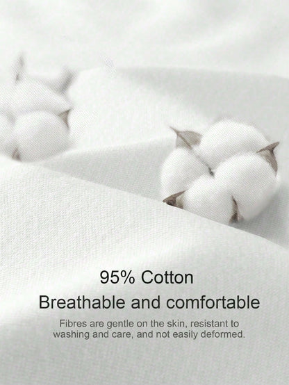 Tseoso 3pcs/Set Casual Minimalist 95% Cotton Women's Crew Neck Fitted Long Length Short Sleeve T-Shirt Set Suitable For Summer