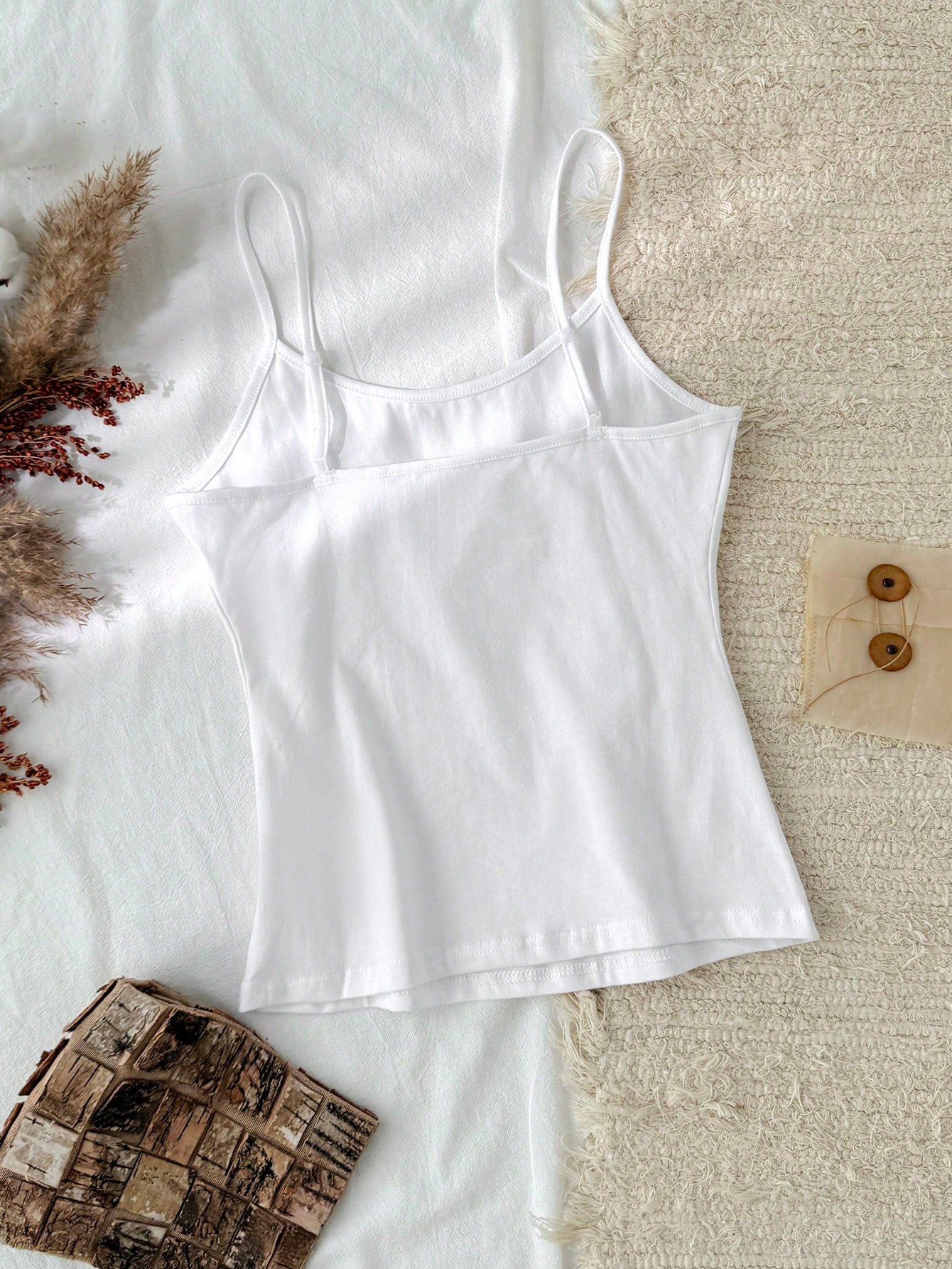 Tseoso 95% Cotton,Casual Slim-Fit Women's Camisole Tops,White Summer Basics Everyday,Vintage Softgirl Home Back To School Fall Clothes,Versatile Sports Club
