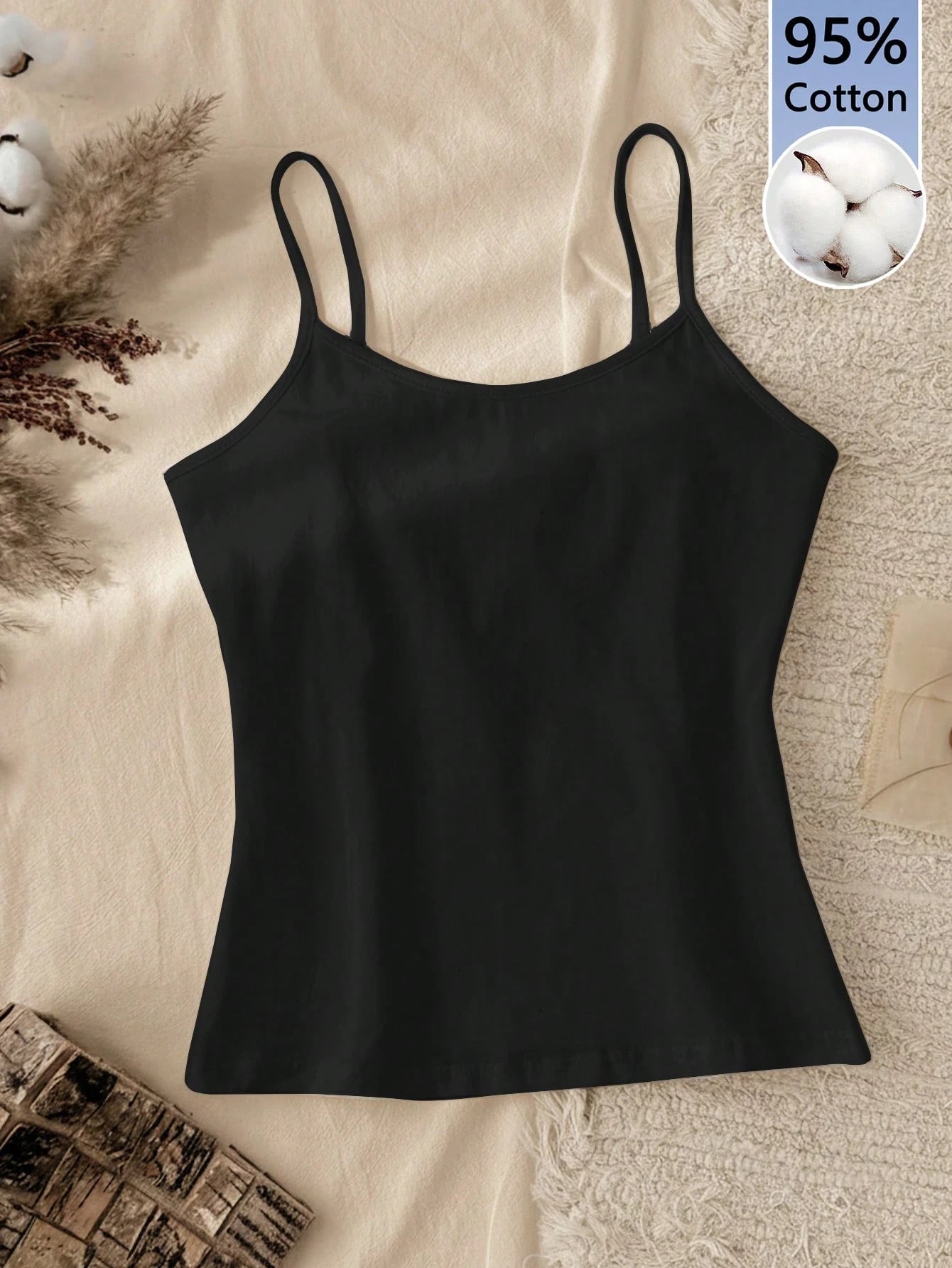 Tseoso 95% Cotton,Casual Slim-Fit Women's Camisole Tops,White Summer Basics Everyday,Vintage Softgirl Home Back To School Fall Clothes,Versatile Sports Club