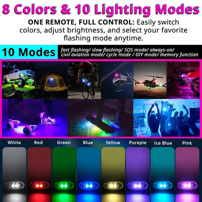 Tutu Car Led Light Set Of 2 Rechargeable RGB Car Footwell Lights Wireless Remote Control LED Accent Lamps 8 Colors 10 Modes No Wiring Waterproof Under Dash Front Seat Floor Glow For Compact Car Sedan