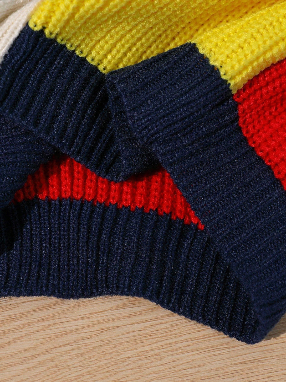 Tween Girl Colorblock Striped Knit Cardigan,Short & Minimalist Sweet & Cool Letterman Sweater,Navy Blue,Autumn,Casual,School,Back-To-School Y2k Craft