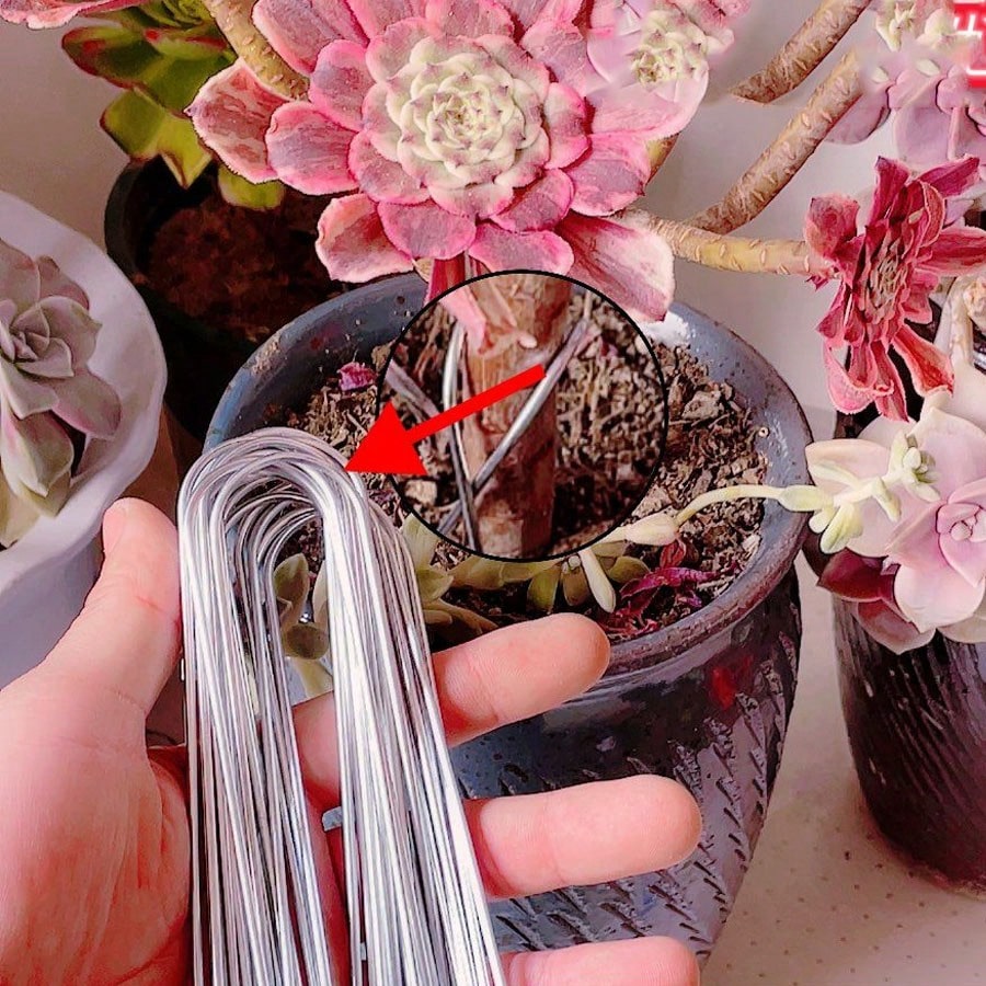 U-Shaped Garden Stakes Heavy Duty Fence Posts Sod Staples Galvanized Landscape Nails For Securing Lawn Barriers Ground Pins