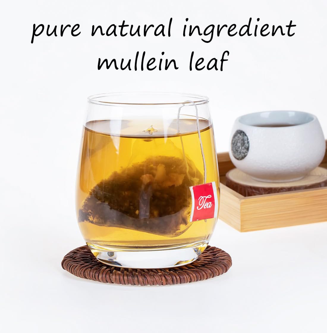 ULTHMOK 50Bags Mullein Leaf Tea Bags Pure Mullein Leaves For Lungs Cleanse No Additives Caffeine Free