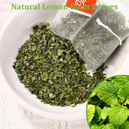 ULTHMOK Lemon Balm Tea Bags 1.5g*50bags Pure Lemon Balm Leaves Herbal Tea Pure Natural