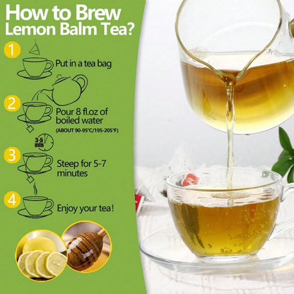 ULTHMOK Lemon Balm Tea Bags 1.5g*50bags Pure Lemon Balm Leaves Herbal Tea Pure Natural