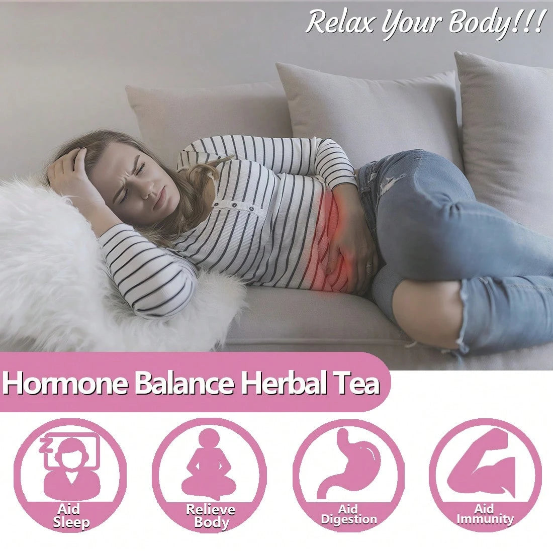 ULTHMOK Restore Hormone Balance Herbal Tea 2.64 Oz (1.5g X 50 Packets)- Natural Menstrual Cycle Support, Spearmint Flavor, Tea For Women, No Additives Or Caffeine
