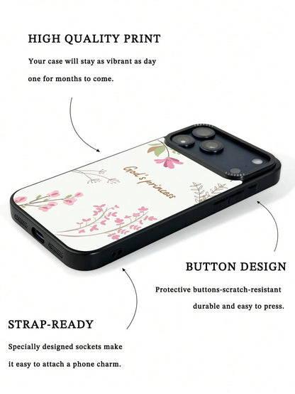UMBAUTY 1pc Floral Branch & Leaf Pattern Design Phone Case, Compatible With Phone 17 Pro Max, 16 Pro Max, 15 Pro Max, 14 Pro Max, 11/12/13/14/15/17 Pro Max Plus, Korean Style High-End Fashion Fun Eleg