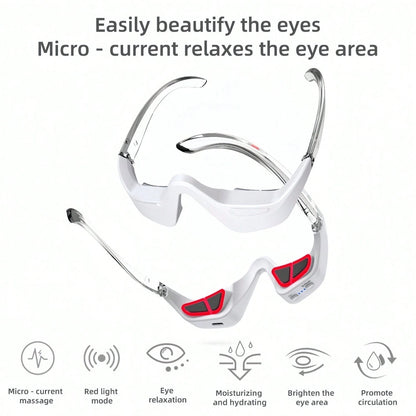 Under Eye Red Light Therapy Device, Red Light Therapy Glasses For Eyes, Light-Weight Eye Massager For Reducing Dark Circles And Puffiness, Smoothing Fine Lines, Relieving Eye Fatigue