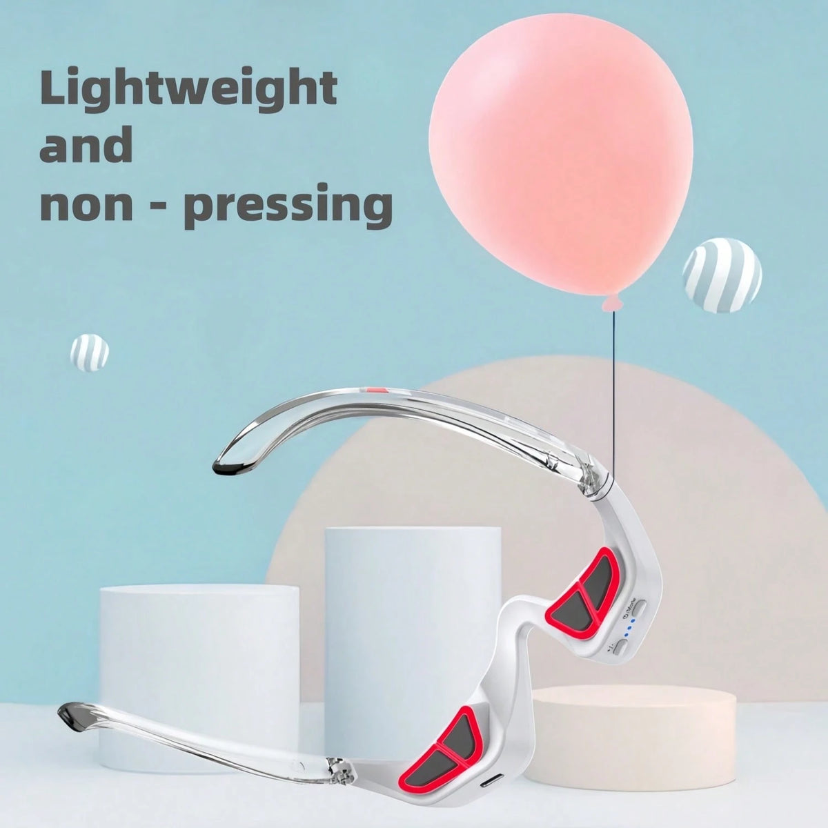 Under Eye Red Light Therapy Device, Red Light Therapy Glasses For Eyes, Light-Weight Eye Massager For Reducing Dark Circles And Puffiness, Smoothing Fine Lines, Relieving Eye Fatigue