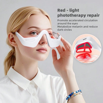 Under Eye Red Light Therapy Device, Red Light Therapy Glasses For Eyes, Light-Weight Eye Massager For Reducing Dark Circles And Puffiness, Smoothing Fine Lines, Relieving Eye Fatigue