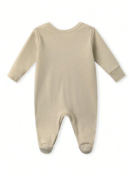 Unisex Baby Footed Romper Little Turkey Cute Thanksgiving Turkey Letter Print Newborn Footie Jumpsuit Infant Autumn One Piece Outfit