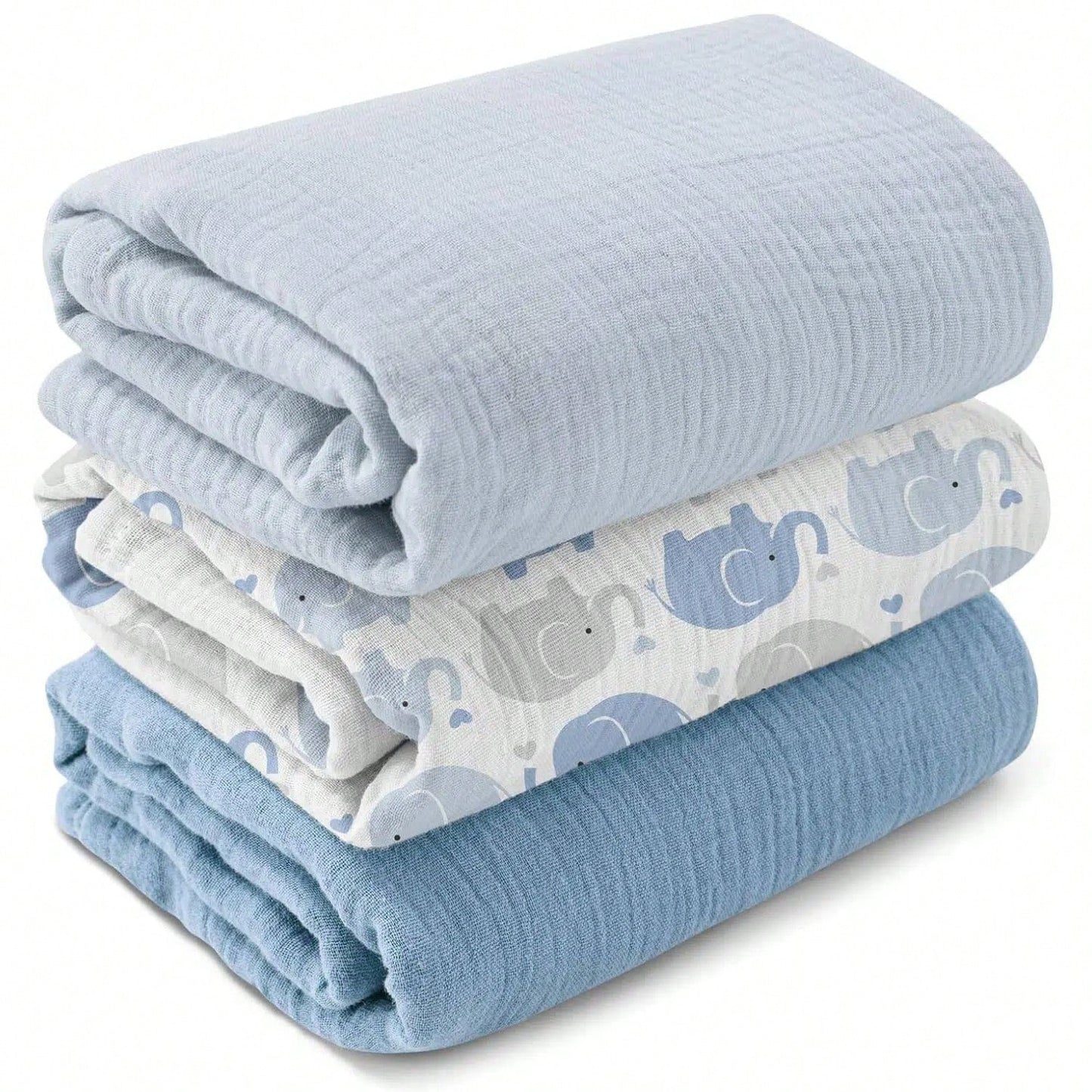Unisex Baby Muslin Swaddle Blanket, Soft Absorbent Drool Bibs, Multi-Functional Blanket Can Be Used As Burp Cloth, Bib, Diaper, Stroller And Car Seat Cover, Suitable For Baby Boys And Girls, Breathabl