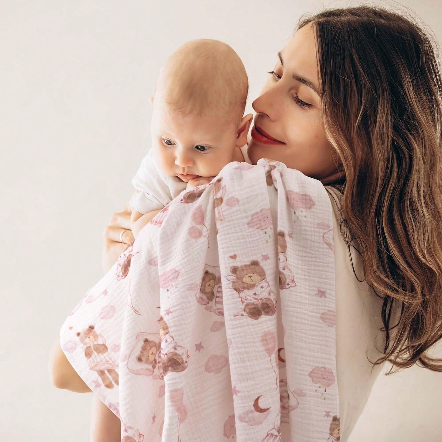 Unisex Baby Muslin Swaddle Blanket, Soft Absorbent Drool Bibs, Multi-Functional Blanket Can Be Used As Burp Cloth, Bib, Diaper, Stroller And Car Seat Cover, Suitable For Baby Boys And Girls, Breathabl