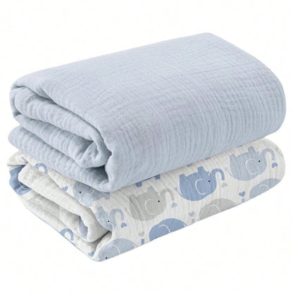Unisex Baby Muslin Swaddle Blanket, Soft Absorbent Drool Bibs, Multi-Functional Blanket Can Be Used As Burp Cloth, Bib, Diaper, Stroller And Car Seat Cover, Suitable For Baby Boys And Girls, Breathabl