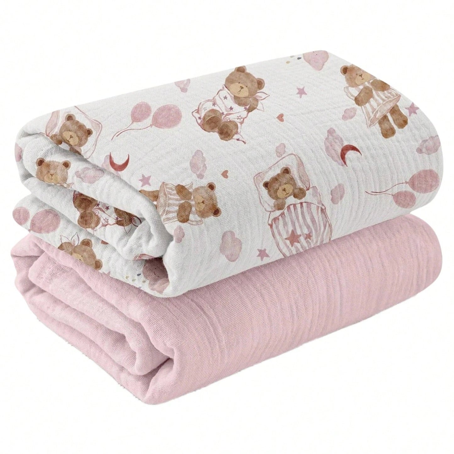 Unisex Baby Muslin Swaddle Blanket, Soft Absorbent Drool Bibs, Multi-Functional Blanket Can Be Used As Burp Cloth, Bib, Diaper, Stroller And Car Seat Cover, Suitable For Baby Boys And Girls, Breathabl