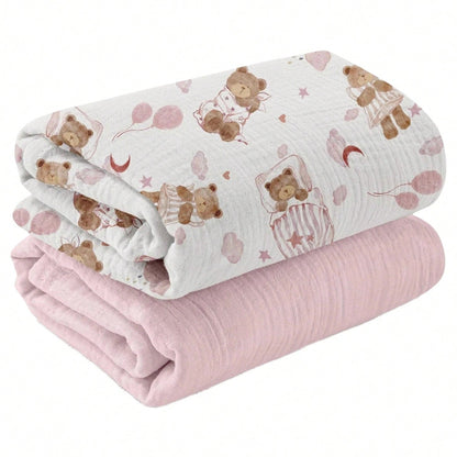 Unisex Baby Muslin Swaddle Blanket, Soft Absorbent Drool Bibs, Multi-Functional Blanket Can Be Used As Burp Cloth, Bib, Diaper, Stroller And Car Seat Cover, Suitable For Baby Boys And Girls, Breathabl