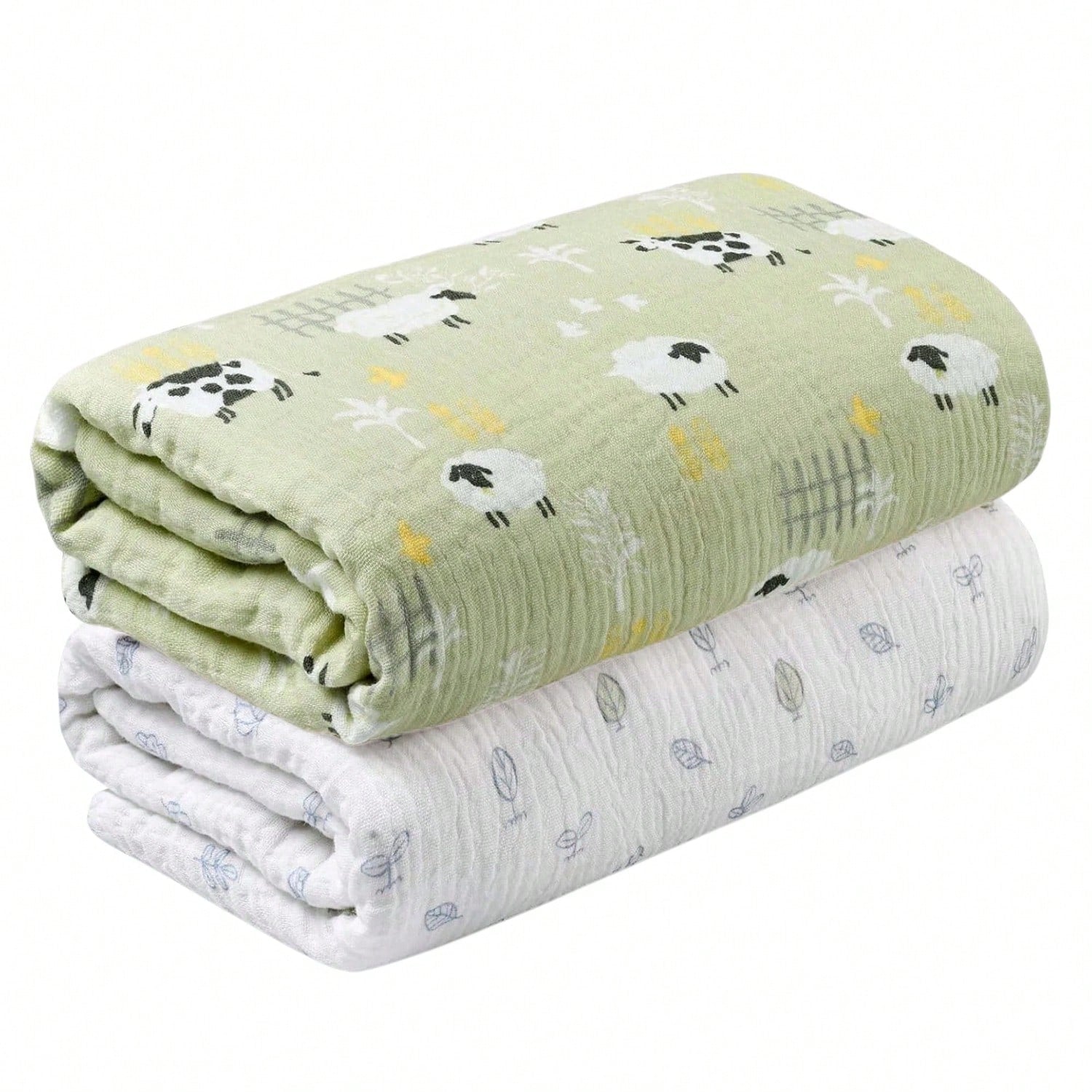 Unisex Baby Muslin Swaddle Blanket, Soft Absorbent Drool Bibs, Multi-Functional Blanket Can Be Used As Burp Cloth, Bib, Diaper, Stroller And Car Seat Cover, Suitable For Baby Boys And Girls, Breathabl