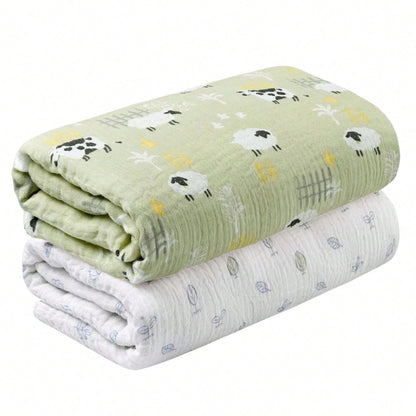 Unisex Baby Muslin Swaddle Blanket, Soft Absorbent Drool Bibs, Multi-Functional Blanket Can Be Used As Burp Cloth, Bib, Diaper, Stroller And Car Seat Cover, Suitable For Baby Boys And Girls, Breathabl