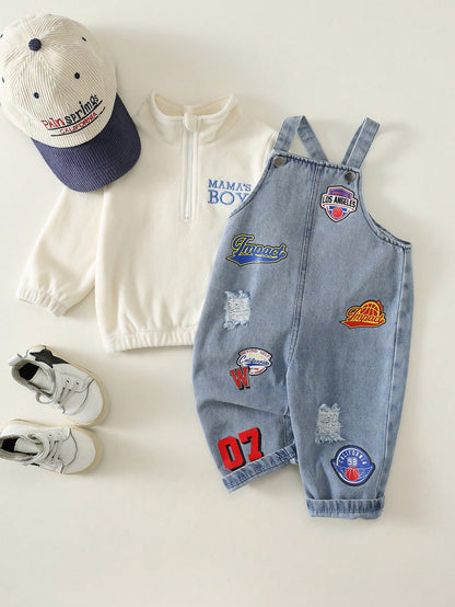 Unisex Newborn Baby Boy/Girl, Toddler Autumn/Winter Fashion Cute Denim Overalls, Baby Winter Clothes, Streetwear, Halloween