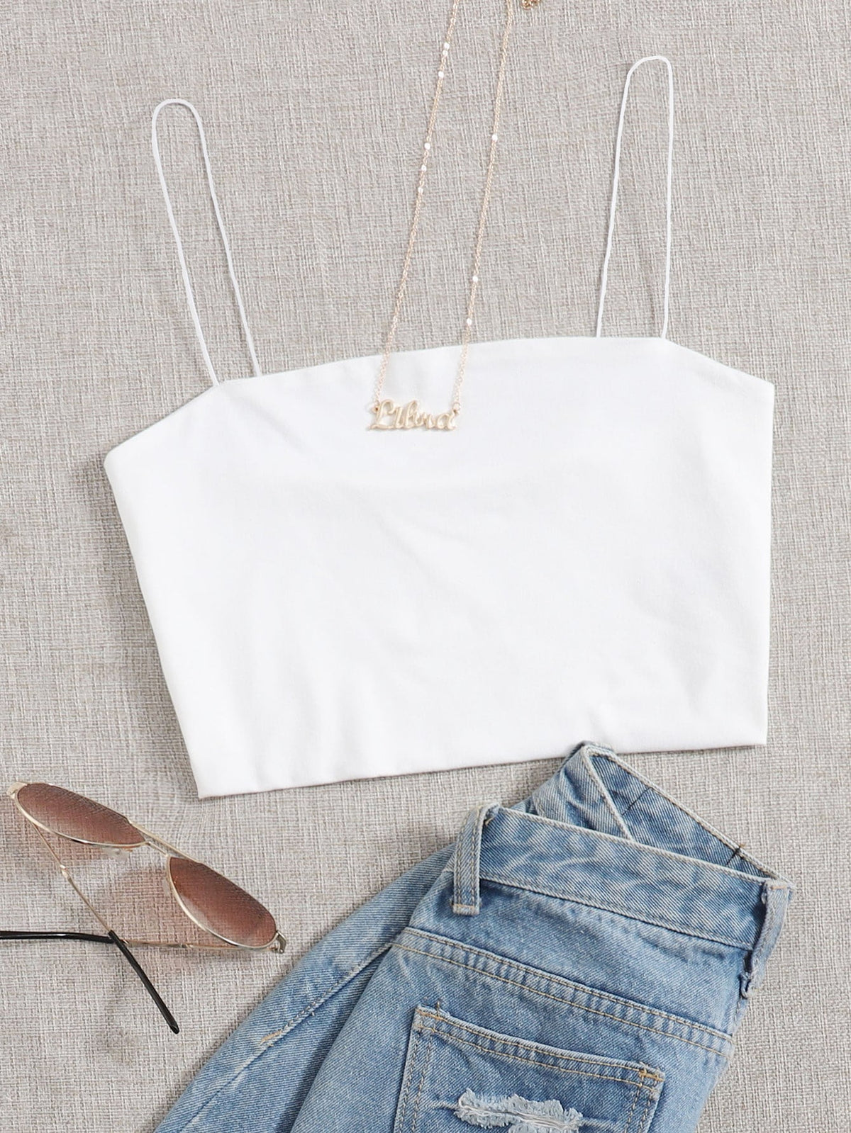 Unity Solid Slim Cami Crop Top