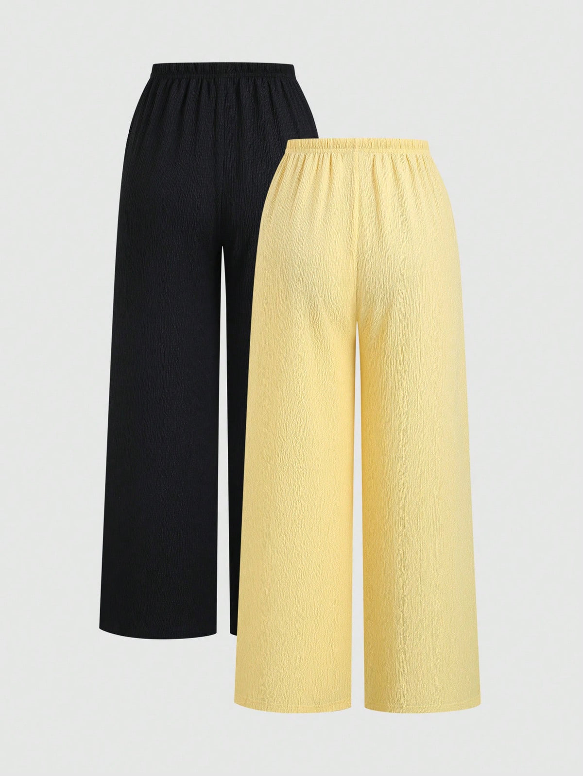 Unity Y2K Casual Vacation Versatile Collegiate Textured Wide Leg Pants