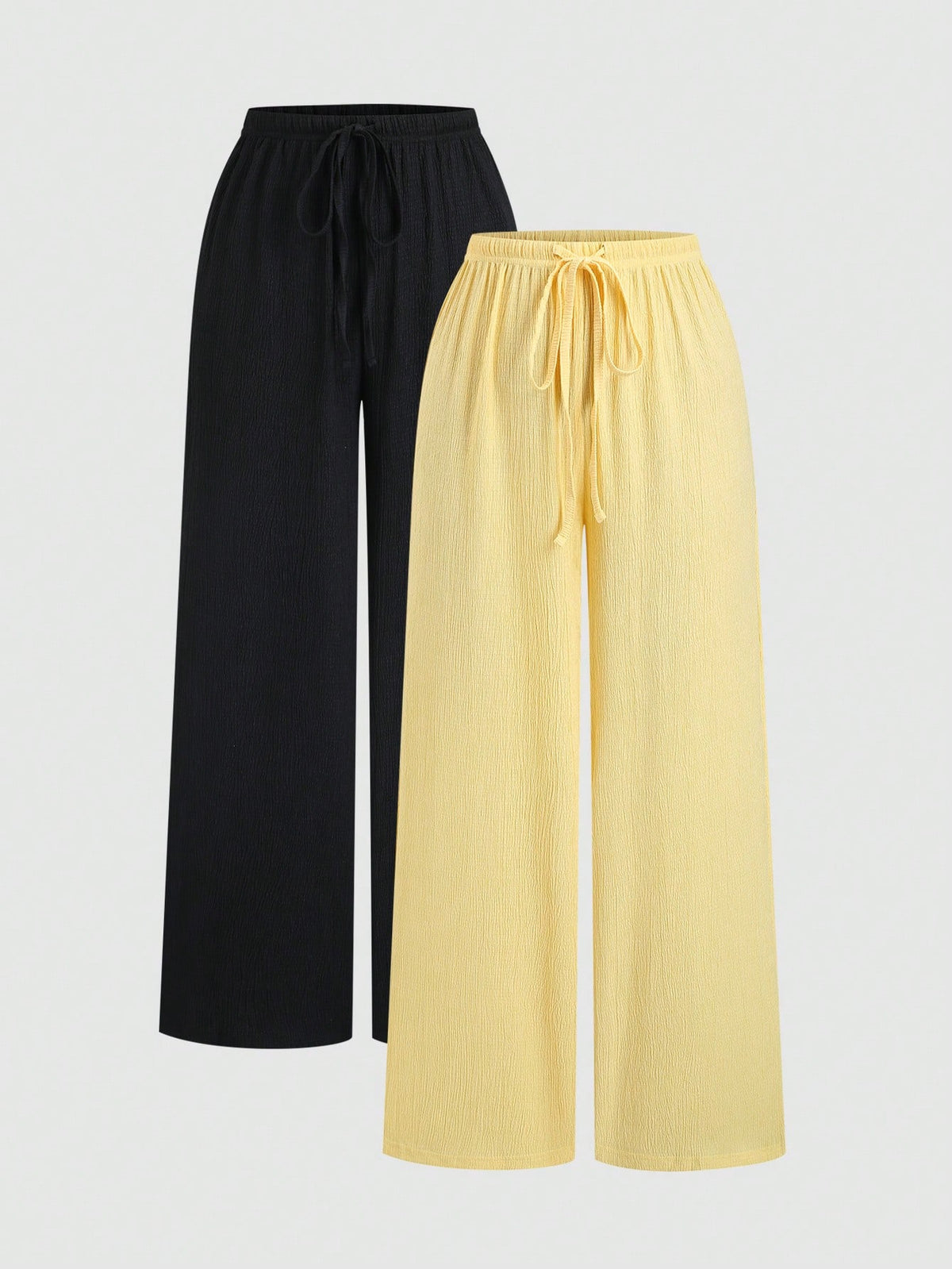 Unity Y2K Casual Vacation Versatile Collegiate Textured Wide Leg Pants