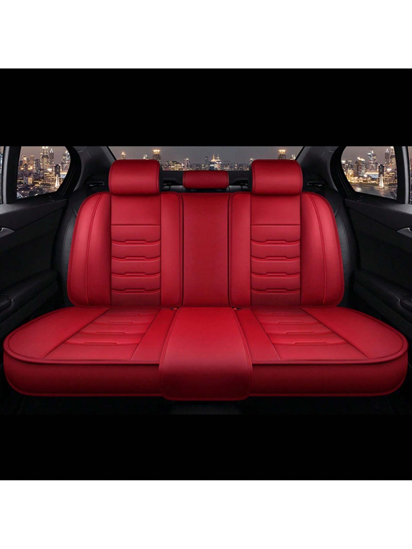 Universal 5 Seat Car Cover PU Leather Seat Covers Full Set Waterproof For Car Sedan SUV Truck Front And Rear Seat Cover Protector, C0102