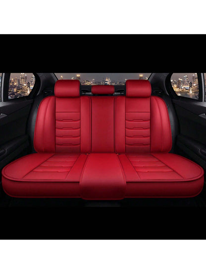 Universal 5 Seat Car Cover PU Leather Seat Covers Full Set Waterproof For Car Sedan SUV Truck Front And Rear Seat Cover Protector, C0102