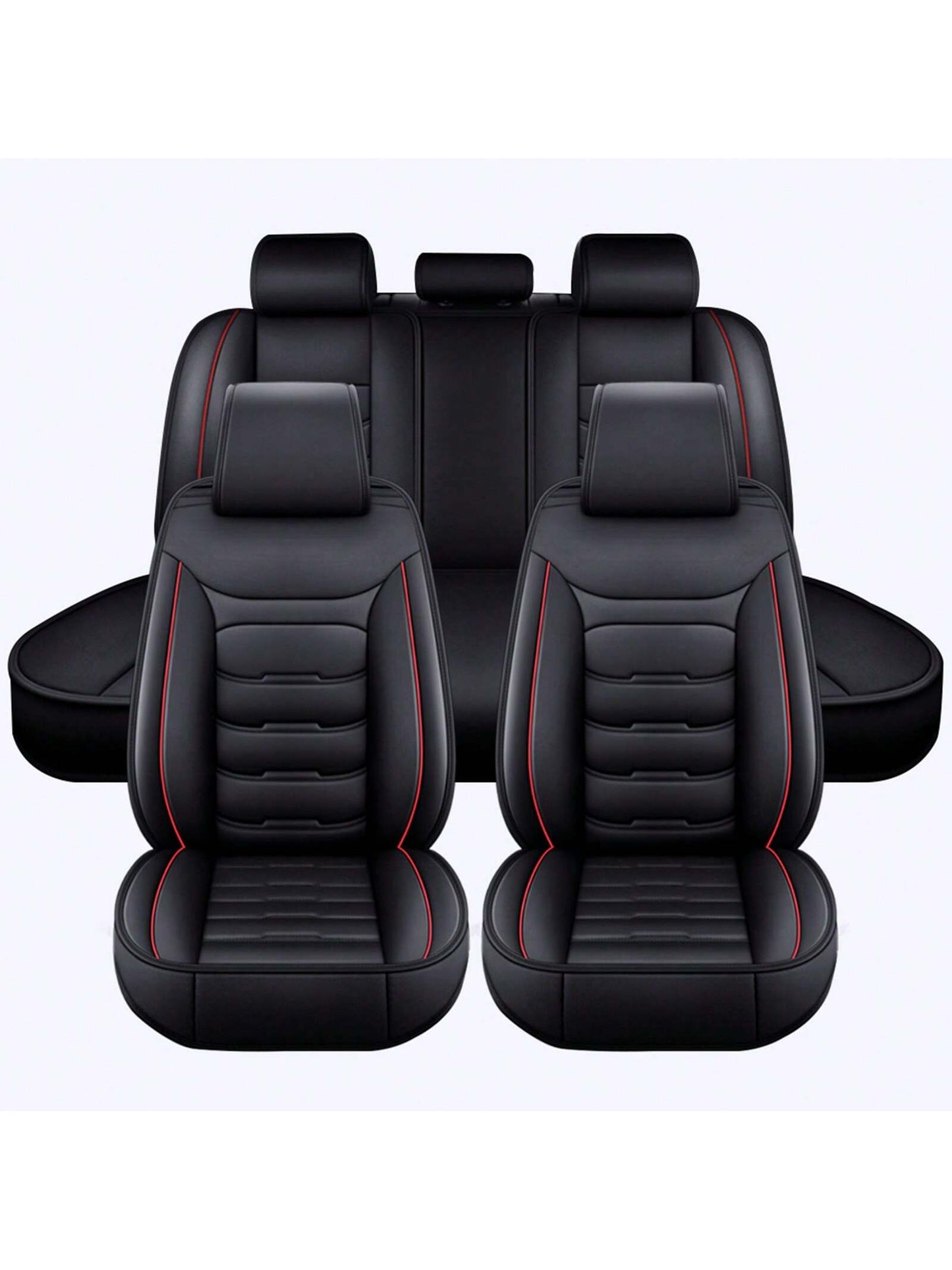 Universal 5 Seat Car Cover PU Leather Seat Covers Full Set Waterproof For Car Sedan SUV Truck Front And Rear Seat Cover Protector, C0102