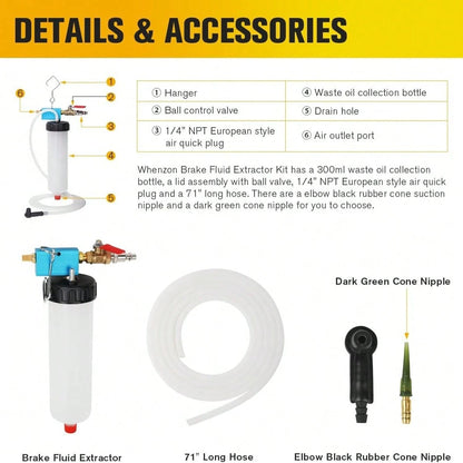 Universal Auto Brake Fluid Extractor, Car Oil Change Tool, Car Brake Fluid Replacement Tool, Vacuum Bleeder Extractor For Car, Motorcycle, Truck, RV, Vehicle