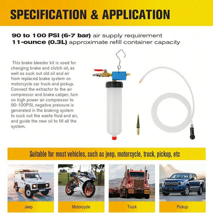 Universal Auto Brake Fluid Extractor, Car Oil Change Tool, Car Brake Fluid Replacement Tool, Vacuum Bleeder Extractor For Car, Motorcycle, Truck, RV, Vehicle