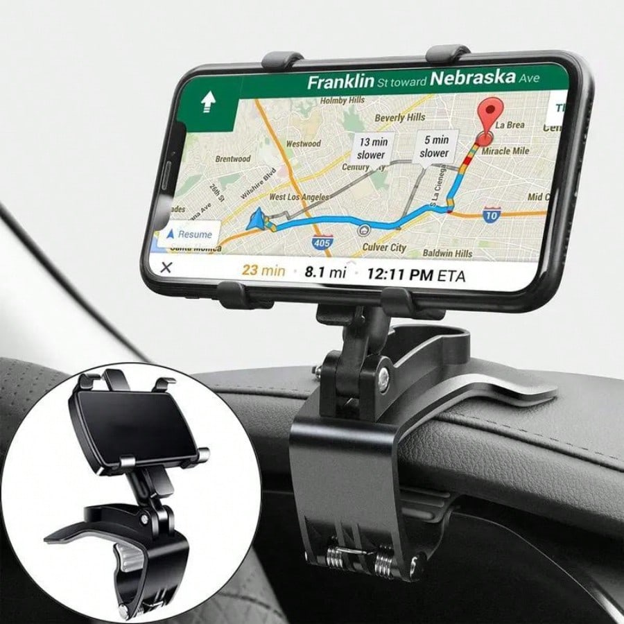 Universal Car Phone Holder Mount 360 Degrees Rotation Dashboard Phone Holder [Upgrade Clip Never Fall] Car Phone Mount For Most Mobile Phone Models
