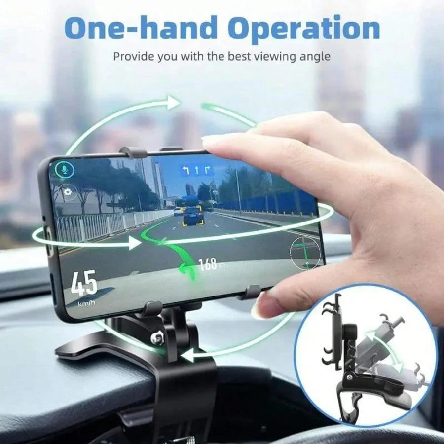 Universal Car Phone Holder Mount 360 Degrees Rotation Dashboard Phone Holder [Upgrade Clip Never Fall] Car Phone Mount For Most Mobile Phone Models