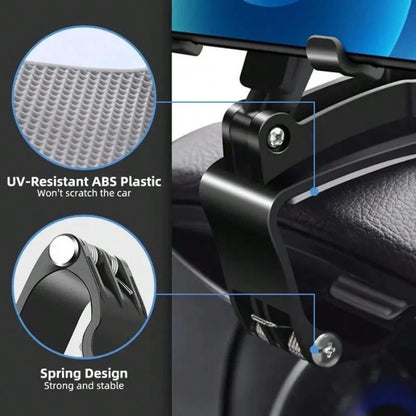 Universal Car Phone Holder Mount 360 Degrees Rotation Dashboard Phone Holder [Upgrade Clip Never Fall] Car Phone Mount For Most Mobile Phone Models