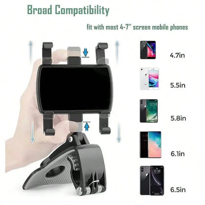 Universal Car Phone Holder Mount 360 Degrees Rotation Dashboard Phone Holder [Upgrade Clip Never Fall] Car Phone Mount For Most Mobile Phone Models