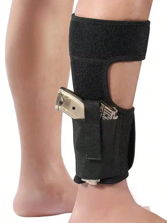 Universal Concealed Leg And Ankle Holster- Adjustable Downward Leg Handgun Holder With Dual-Hand Operation, Quick-Release Retention, And Detachable Magazine Pouch; Elastic Non-Slip Strap, Discreet Co