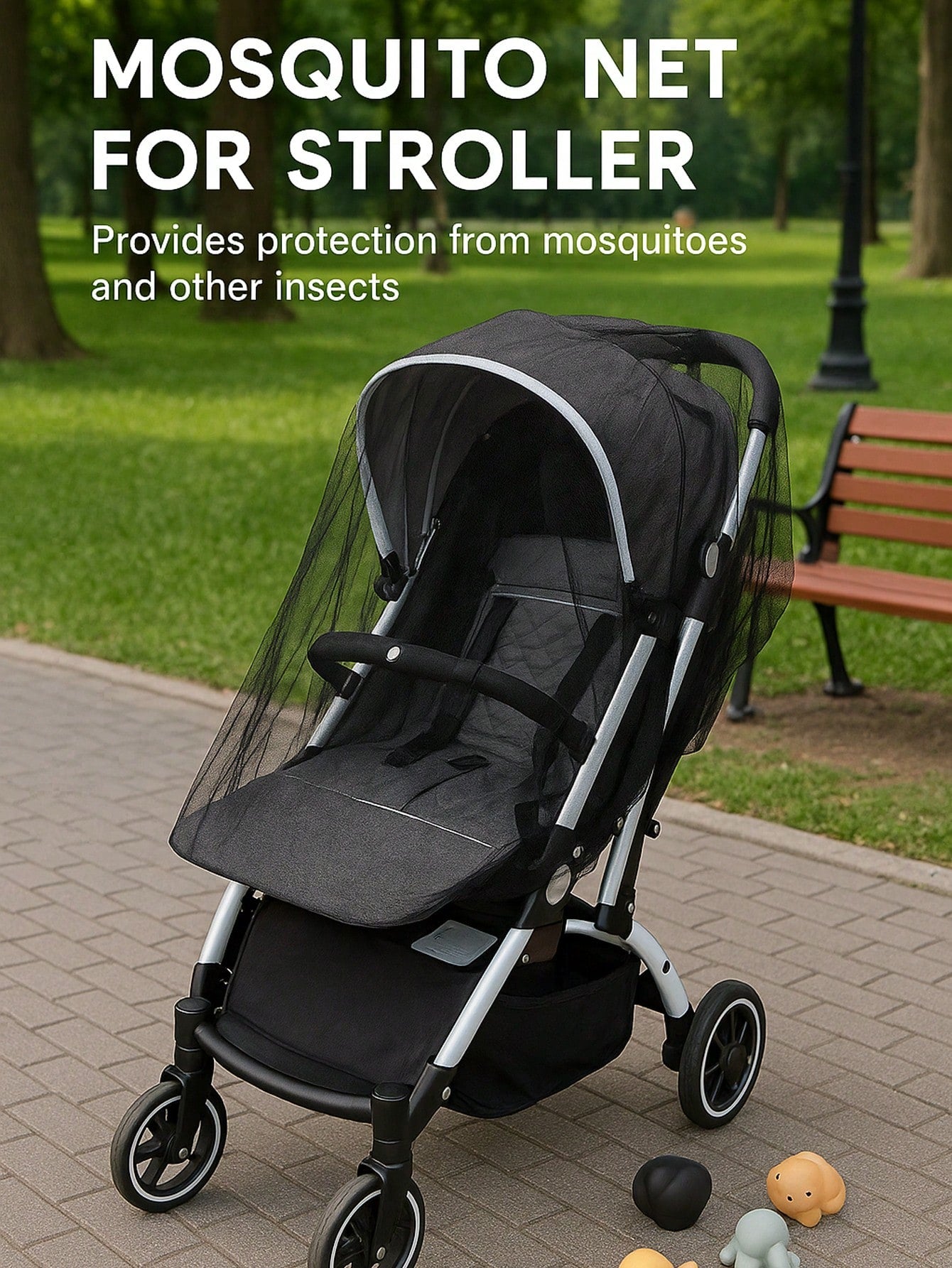 Universal Mosquito Repellent Net Cover For Baby Strollers, All-Season Insect And Sun Protection, Baby Stroller Outdoor Travel Protection Net