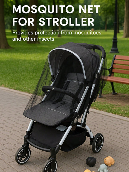 Universal Mosquito Repellent Net Cover For Baby Strollers, All-Season Insect And Sun Protection, Baby Stroller Outdoor Travel Protection Net