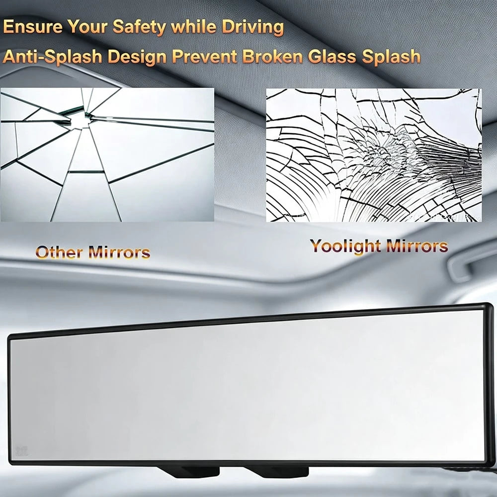Universal Panoramic Car Rearview Mirror, Xtra Wide Vision Clip On Anti Blind Spot Interior Rear View Mirror
