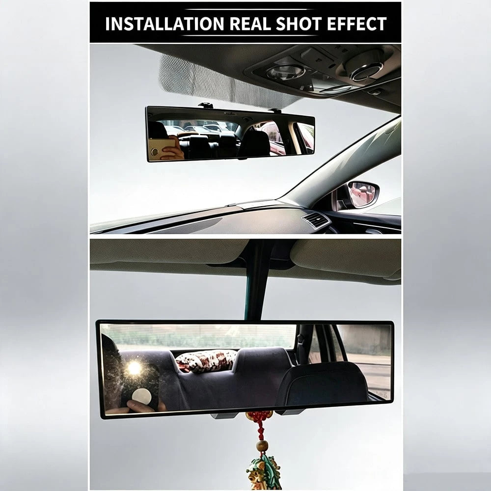 Universal Panoramic Car Rearview Mirror, Xtra Wide Vision Clip On Anti Blind Spot Interior Rear View Mirror
