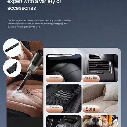 Upgraded 3-In-1 Car Vacuum Cleaner With Suction,Blowing,And Charging.This Rechargeable Cordless Mini Vacuum Features Powerful Suction.Perfect For Cleaning Your Car,Office,Or Home.Also Suitable For Out